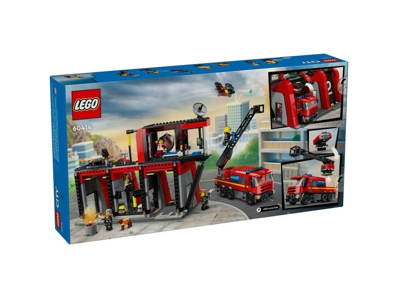 Playset Lego 60414 Fire station with Fire engine