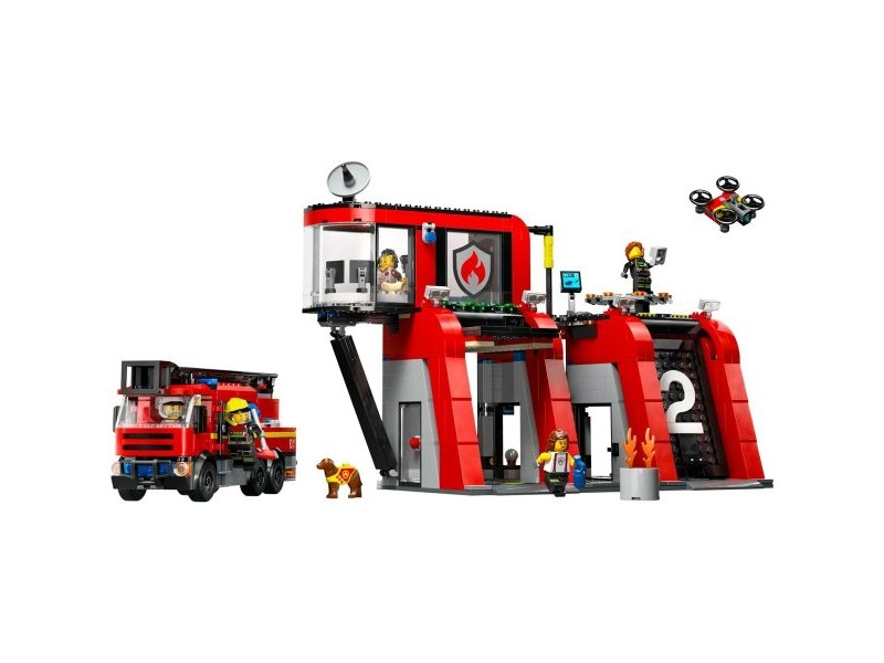Playset Lego 60414 Fire station with Fire engine