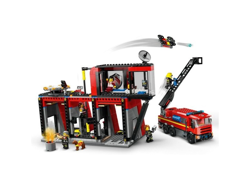 Playset Lego 60414 Fire station with Fire engine