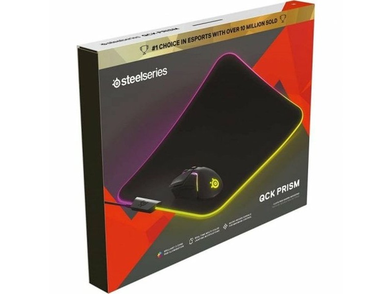 Подложка за мишка за игра SteelSeries QcK Prism Cloth RGB Черен Игри