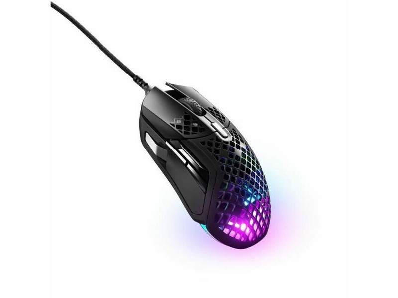 Мишка за игра SteelSeries Aerox 5 Игри Черен С кабел LED Светлини