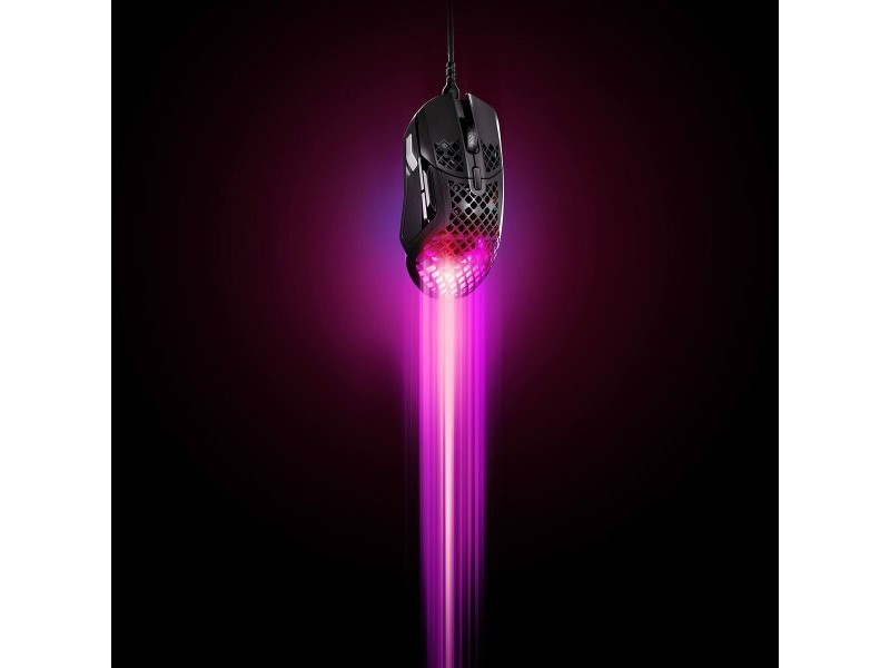 Мишка за игра SteelSeries Aerox 5 Игри Черен С кабел LED Светлини