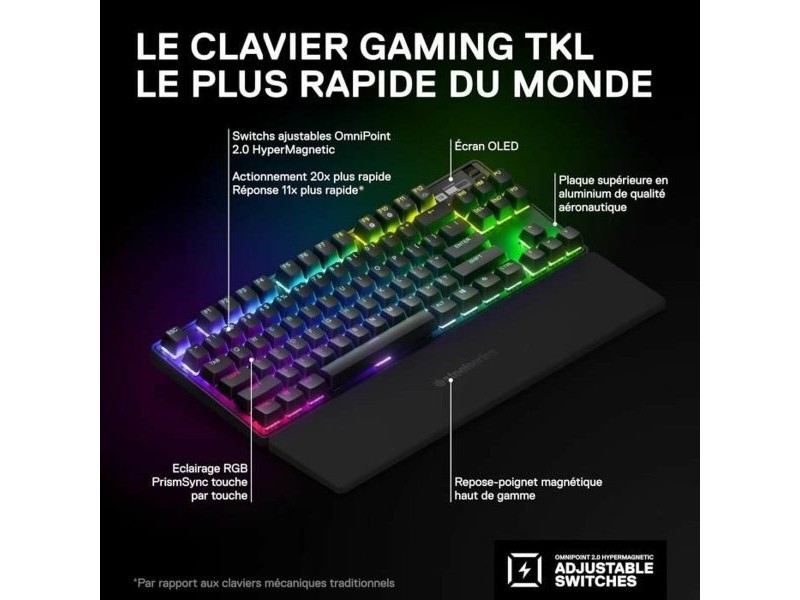 Блутут клавиатура SteelSeries 64869 Черен френски AZERTY