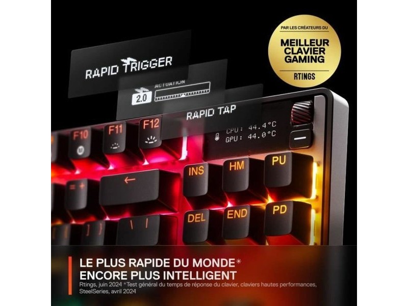 Блутут клавиатура SteelSeries apex pro tkl wl gen 3 Черен Azerty френски