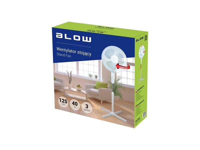 Вентилатор с крака Blow 44-064# Бял 110 W