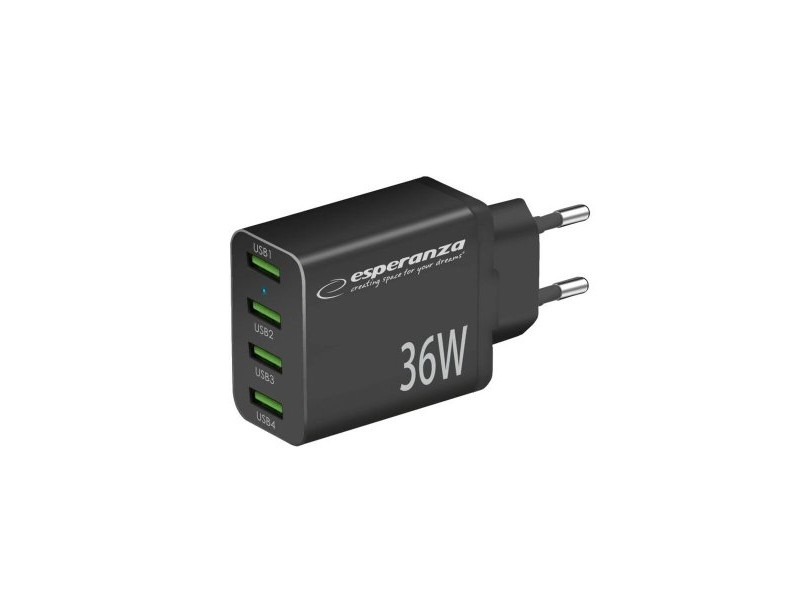 Зарядно за стена Esperanza EZC107K Черен