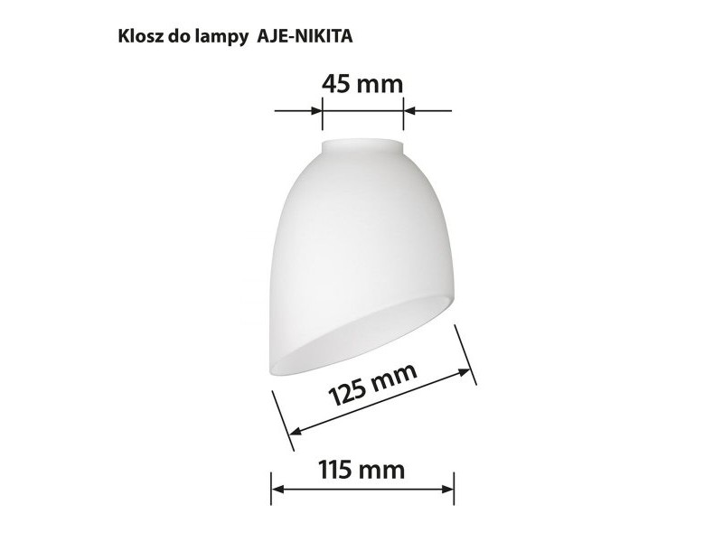 Купол на Лампа Activejet BENITA Бял Cтъкло 26 x 12 x 12,5 cm
