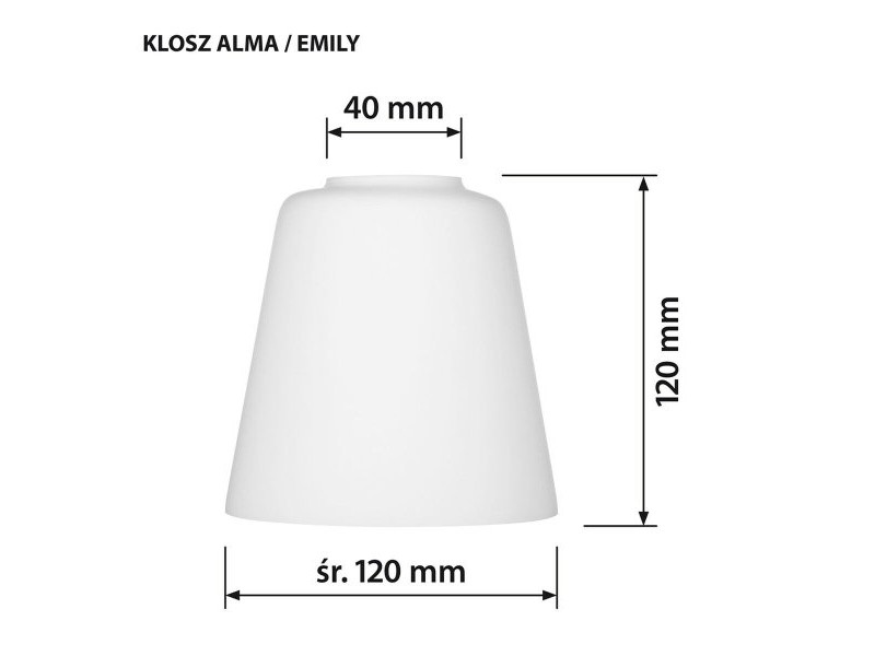 Купол на Лампа Activejet klosz ALMA Бял Cтъкло 12 cm