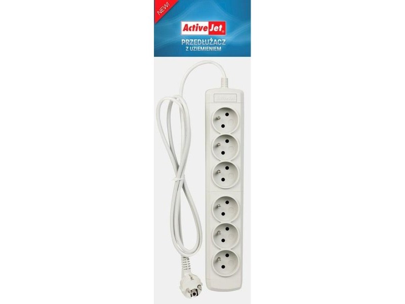 Удължител Activejet 6GNU Сив 3 m