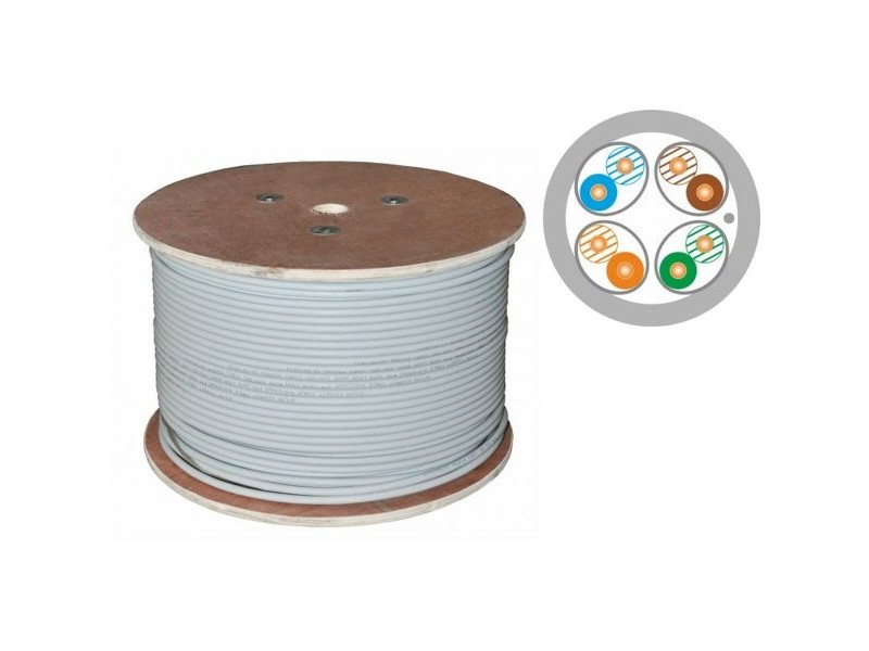 FTP категория 6 твърд мрежови кабел Alantec KIF6ALSOH500D Сив 500 m