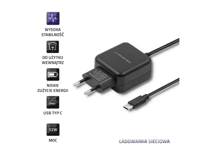 Зарядно за стена Qoltec 50197 Черен 12 W (1 броя) Зарядно за стена Qoltec 50197 Черен 12 W (1 броя)