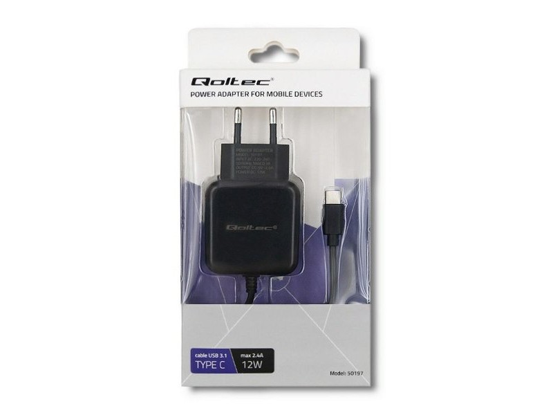 Зарядно за стена Qoltec 50197 Черен 12 W (1 броя) Зарядно за стена Qoltec 50197 Черен 12 W (1 броя)