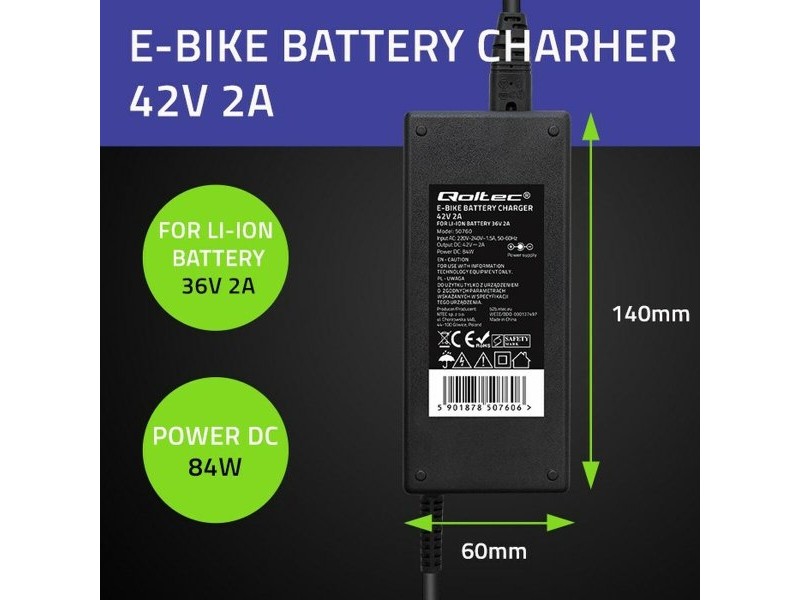 Зарядно за батерия Qoltec 50760