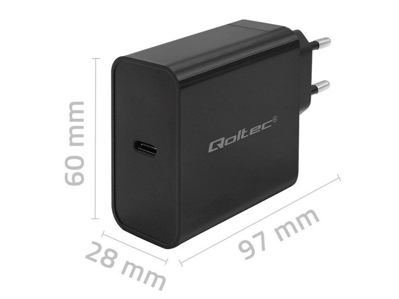 Зарядно за стена Qoltec 52379 Черен 65 W (1 броя)