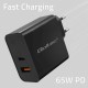 Зарядно за стена Qoltec 52380 Черен 65 W (1 броя)