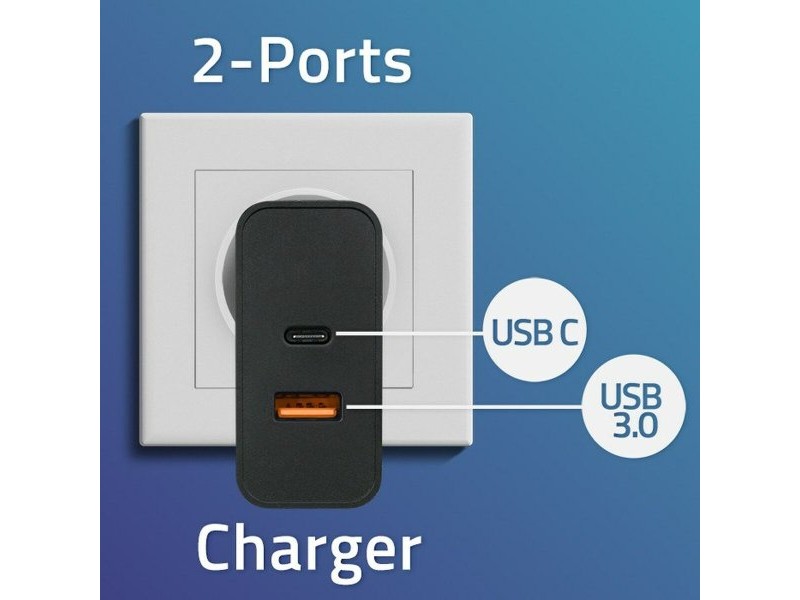 Зарядно за стена Qoltec 52381 Черен 90 W (1 броя)