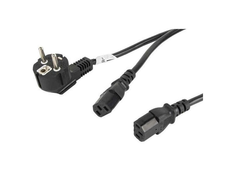 Захранващ кабел Lanberg SCHUKO CEE 7/7 A 2X IEC320 C13 Черен