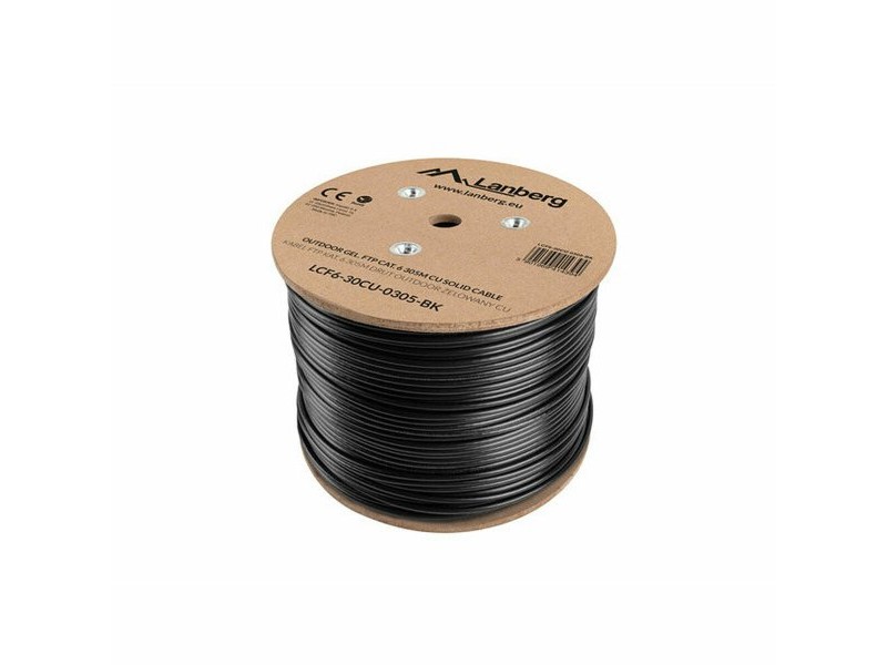 FTP категория 6 твърд мрежови кабел Lanberg LCF6-30CU-0305-BK 305 m Черен