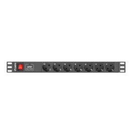 Контакт - 7 изхода с копче Lanberg PDU-07F-0200-IEC-BK 2500 W 220-250 V 10 A