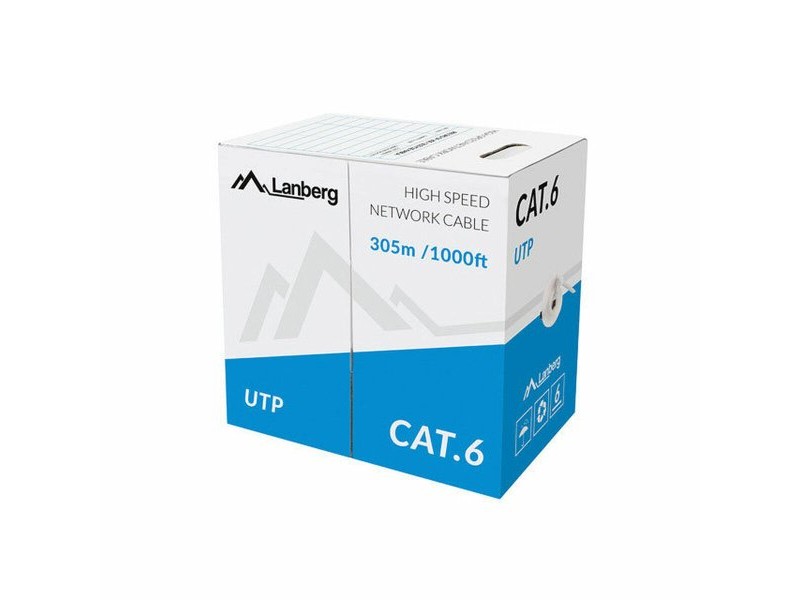 Кабел Ethernet LAN Lanberg LCU6-11CU-0305-S Сив 305 m 305 m Кабел Ethernet LAN Lanberg LCU6-11CU-0305-S Сив 305 m 305 m