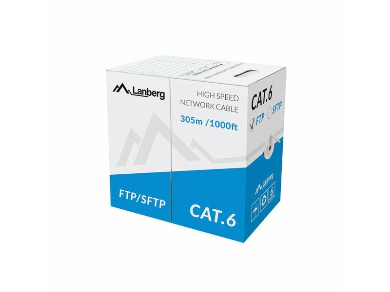 Кабел Ethernet LAN Lanberg LCF6-11CU-0305-S Сив 305 m