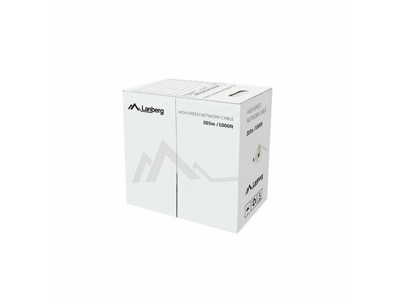 UTP категория 5 твърд мрежови кабел Lanberg LCU5-12CU-0305-Y Жълт 305 m
