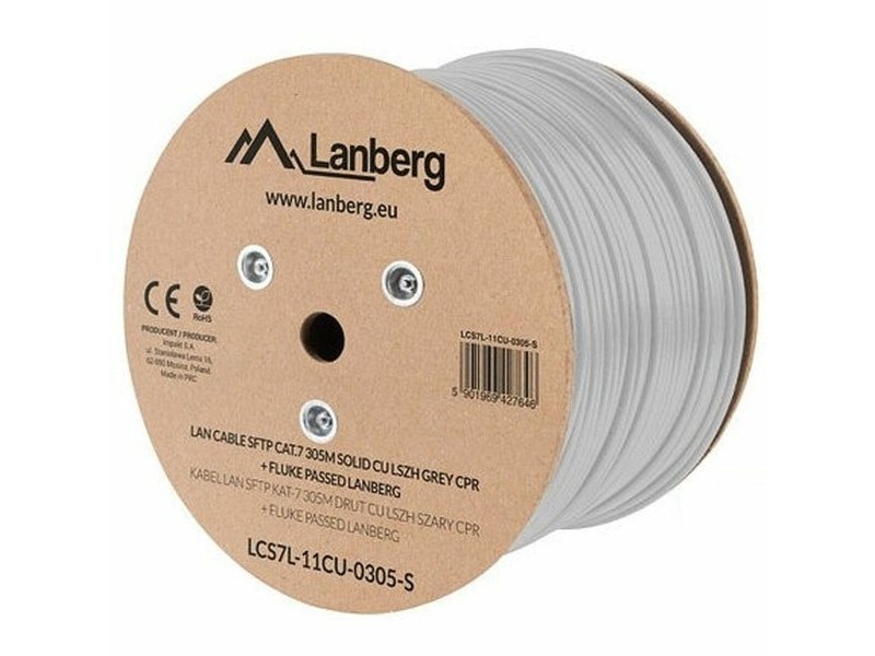 UTP категория 6 твърд мрежови кабел Lanberg Бял 305 m