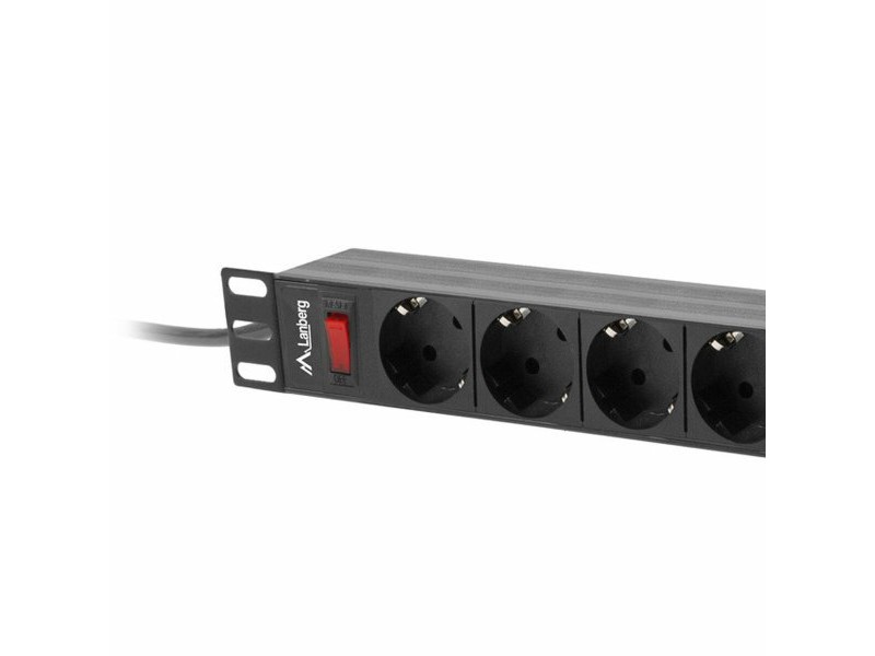 Контакт - 9 изхода с копче Lanberg PDU-09F-0300-BK 220-250 V 16 A 4000 W