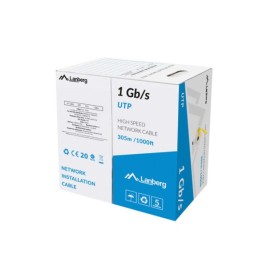 UTP категория 5 твърд мрежови кабел Lanberg LCU6-10CC-0305-Y Жълт 305 m