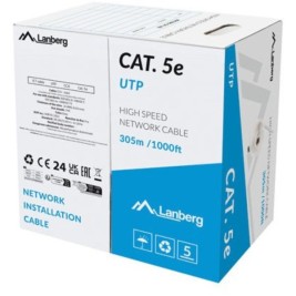 UTP категория 6 твърд мрежови кабел Lanberg LCU5-15CC-0305-S Сив 305 m