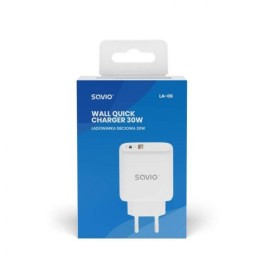 Зарядно за стена Savio SAVLA-06 Бял 30 W