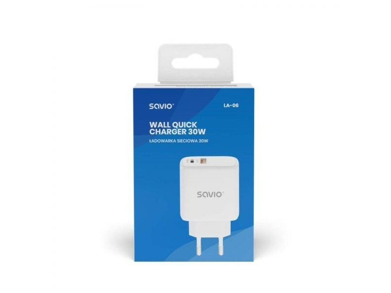 Зарядно за стена Savio SAVLA-06 Бял 30 W