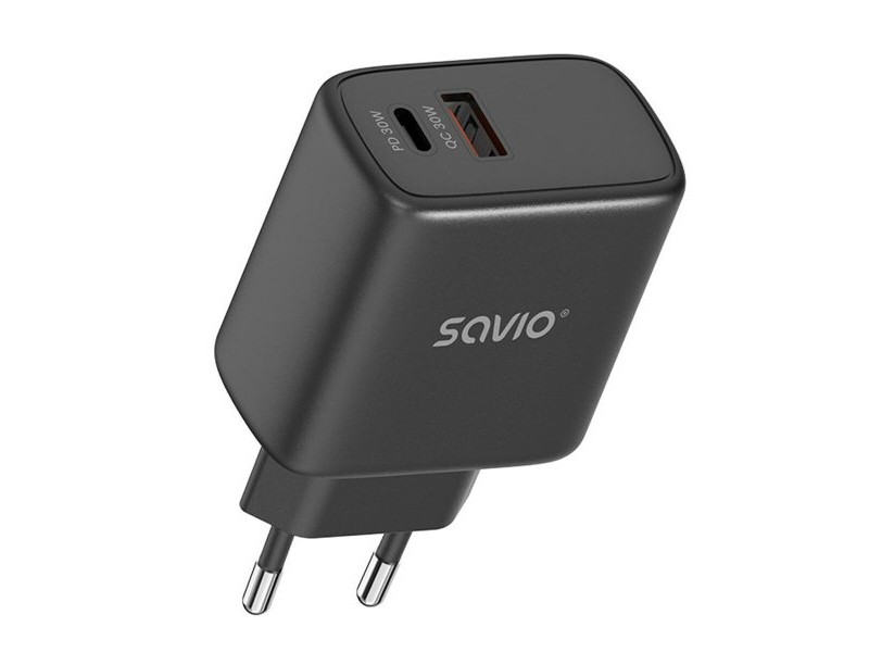 Зарядно за стена Savio LA-06/B Черен 30 W