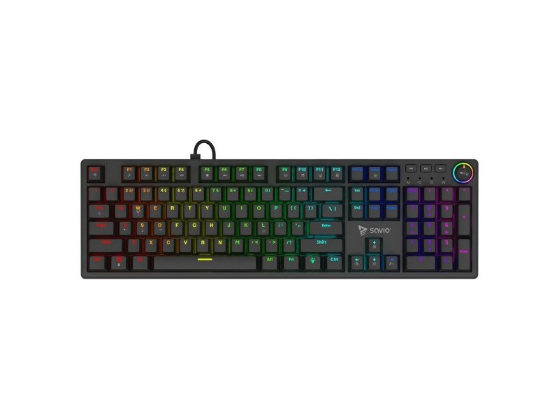 Клавиатура Savio STYX BLUE Черен Многоцветен QWERTY