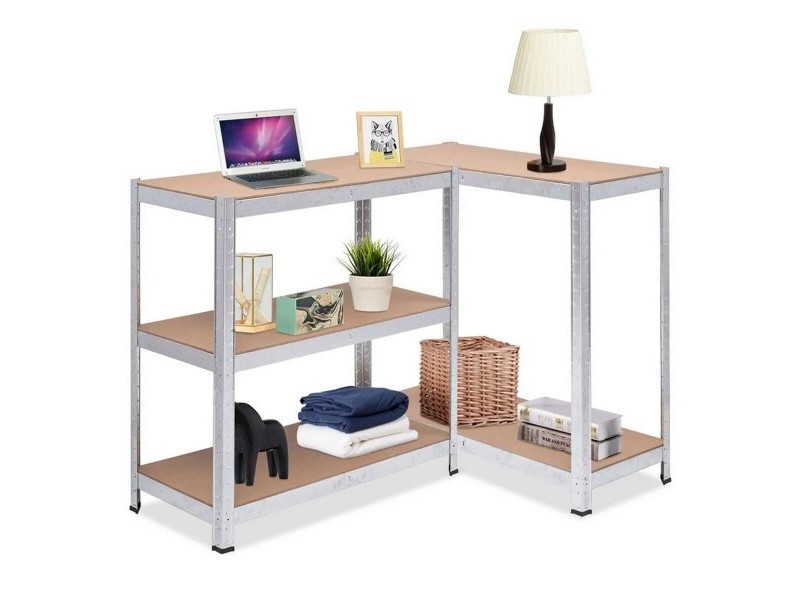 Лавица Greenblue GB378 180 x 90 x 40 cm Сив Поцинкована Стомана Дървен MDF 75 Kg