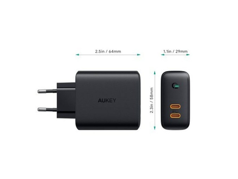 Зарядно за стена Aukey PA-D2 Черен 36 W
