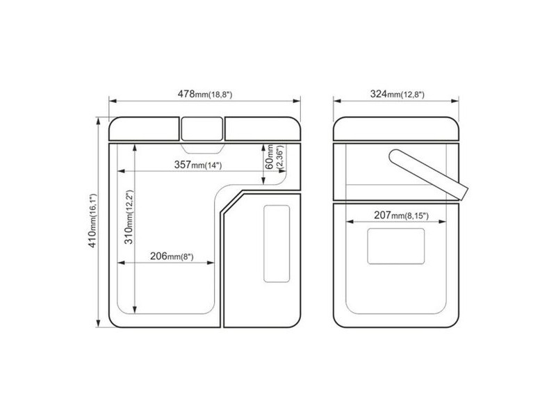 Мини хладилник Yolco ET18 Зелен 45 W 17 L