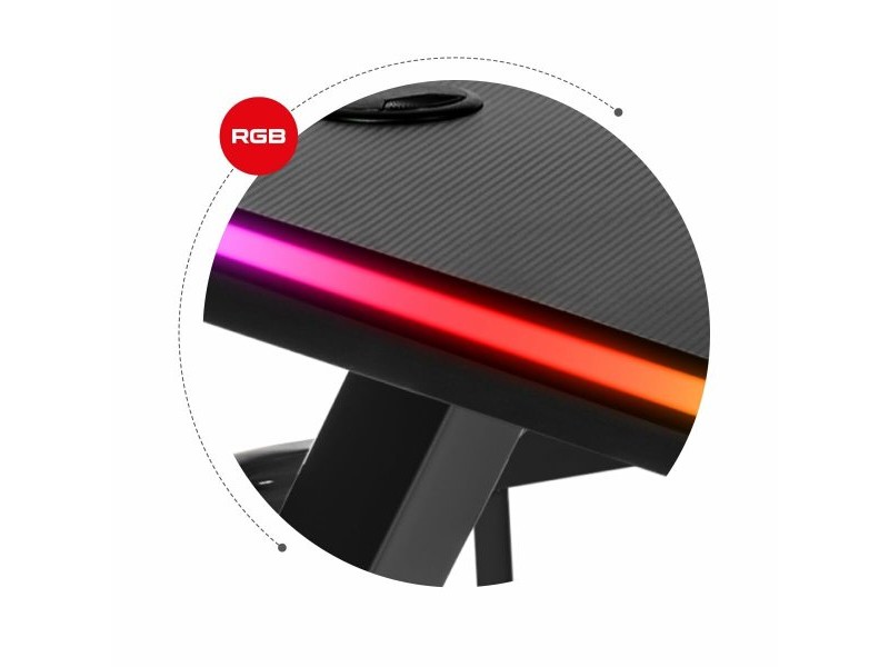 Бюро Gaming Huzaro HZ-Hero 5.0 RGB Черен Стомана Подложка от Въглеродни Влакна 116 x 69,5 x 59 cm