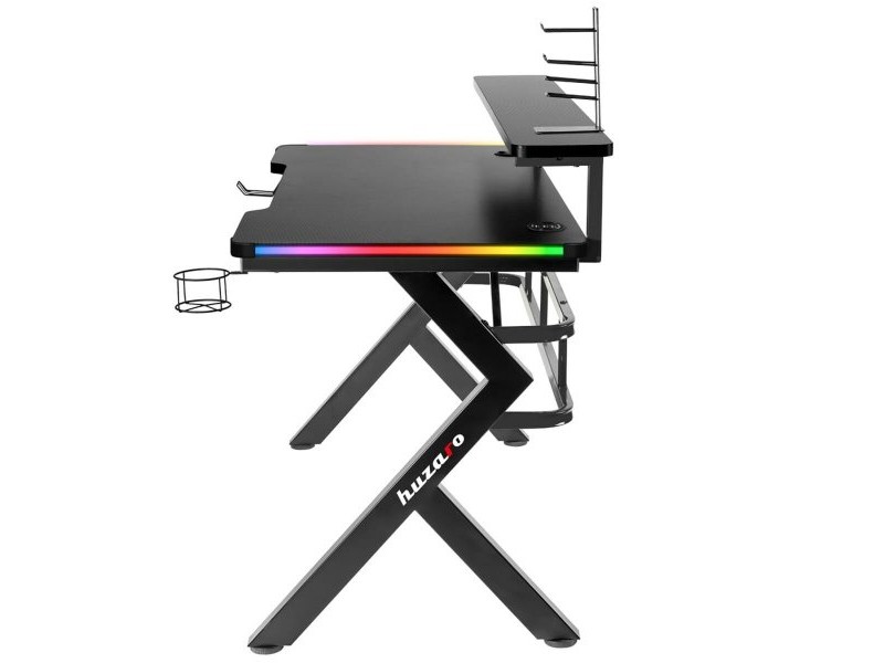 Бюро Gaming Huzaro HZ-Hero 5.0 RGB Черен Стомана Подложка от Въглеродни Влакна 116 x 69,5 x 59 cm
