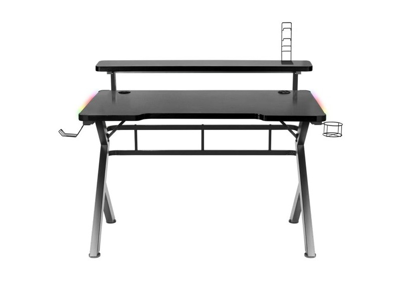Бюро Gaming Huzaro HZ-Hero 5.0 RGB Черен Стомана Подложка от Въглеродни Влакна 116 x 69,5 x 59 cm