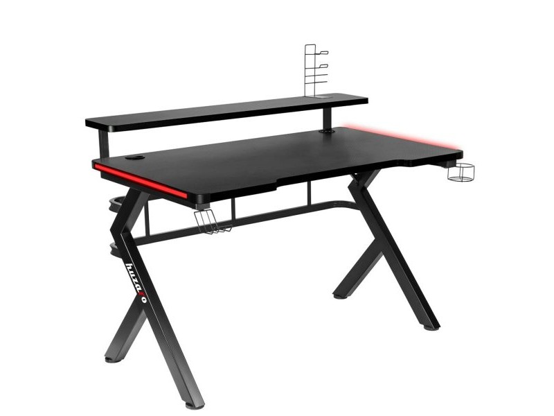 Бюро Gaming Huzaro HZ-Hero 5.0 RGB Черен Стомана Подложка от Въглеродни Влакна 116 x 69,5 x 59 cm