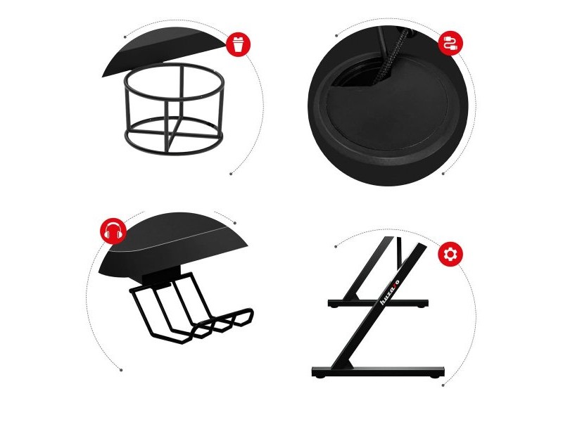 Бюро Huzaro HZ-Hero 1.8 Black Черен Стомана