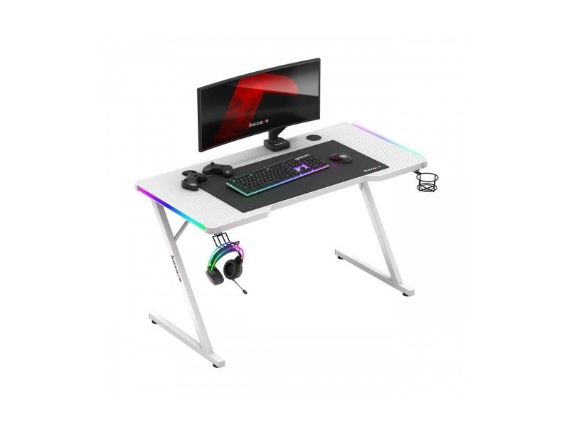 Бюро Gaming Huzaro HZ-Hero 2.5 White RGB Бял 120 x 75 x 60 cm
