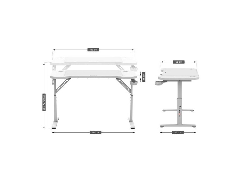 Бюро Gaming Huzaro HZ-Hero 2.6 White Бял