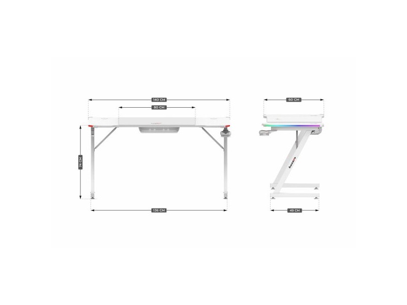 Бюро Huzaro HZ-Hero 3.3 White RGB Бял