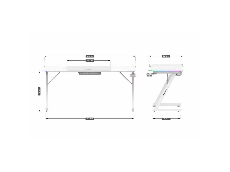 Бюро Huzaro HZ-Hero 4.8 RGB White Бял