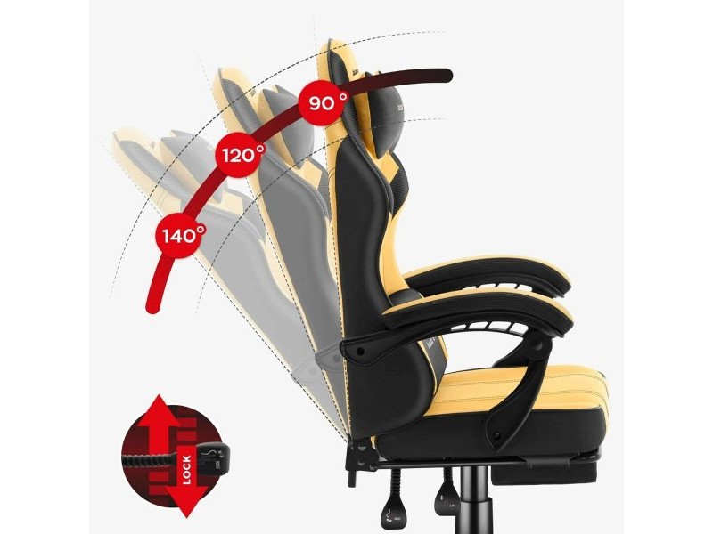 Стол за игри Huzaro HZ-FORCE 3.7 YELLOW Жълт Черен