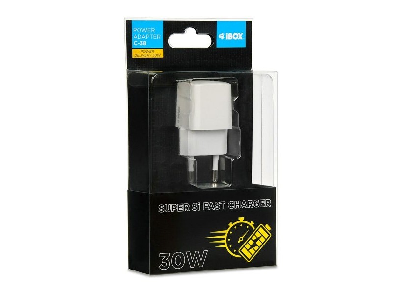 Зарядно за стена Ibox iBOX C-38W Бял 30 W