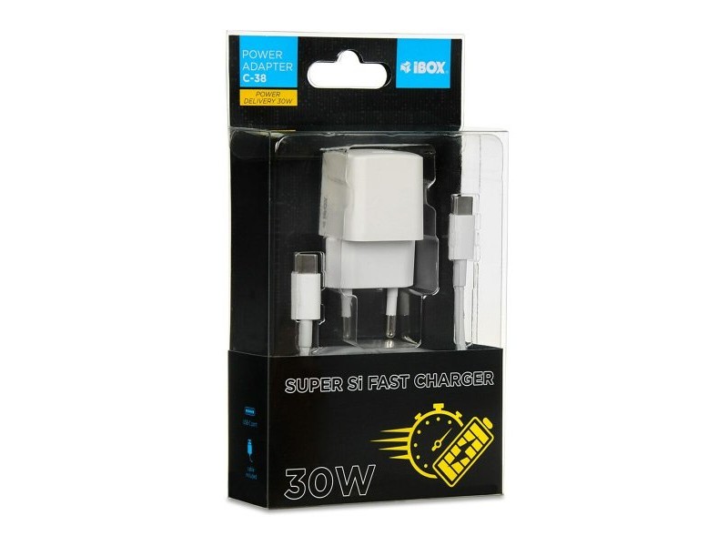 Зарядно за стена Ibox iBOX C-38CW Бял 30 W