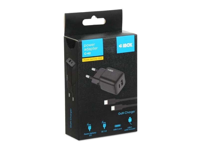Зарядно за стена Ibox ILUC42B Черен 33 W (1 броя)